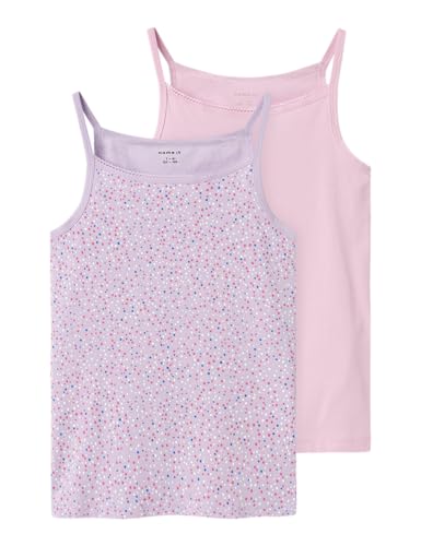 NAME IT Mädchen NKFSTRAP TOP 2P Pastel Lilac DOT NOOS Unterhemd, 134/140 (2er Pack)