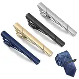 4 Pcs Krawattennadeln für Herren,Tie Clip,Broschen FüR Kleidung,Klassischer Business-Stil,Geeignet für Geschenke zum Hochzeitstag und zum Vatertag(4 Farben)