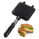 Sandwichtoaster Bratpfanne,Frühstücks-Sandwichmaker,Pfanne Doppelseitig Antihaft mit Hitzebeständigem Griff,Camping Toaster Sandwich Maker Frühstückspfanne für Frühstück Camping Outdoor