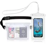 2 Pack Wasserdichte Tasche mit Wasserdicht Handyhülle, 7.1 Zoll Universelle Wasserfeste Handyhülle mit Verstellbarem Gurt, IPX8 Schwimmbeutel Wasserdicht für Wassersport, Strand, Schwimmen, Bootfahren