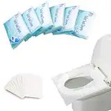 MAIYADUO 60 Stück Einweg Toilettensitzbezug, Spülbare Toilette Auflage Toilettensitzbezüge Toilettenschutz Toilettenauflage WC Sitzauflage für Unterwegs öffentlichen Toiletten(42x35)