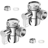 OMIGA 2 Stück 3 Wege Umschaltventil Wasserhahn Adapter Umschaltventil Dusche Umschalter Umstellventil für Küche Bad Duschsystem für G1/2 M22 X M24 Wasserhähn Adapter