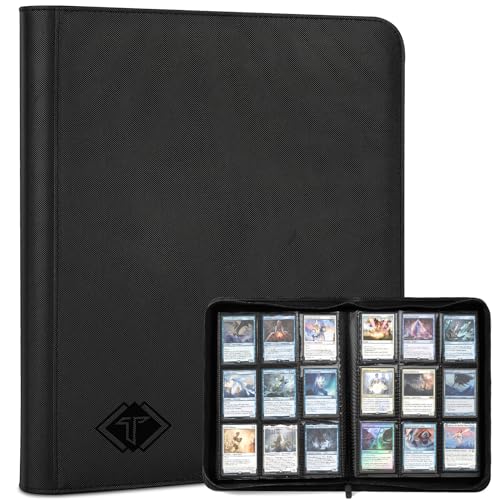 Kartenbinder für Trading Card 9 Pocket,Zip MTG Kartenbinder mit 432 Side Loading Pocket,Kartenalbum Fit für TCG Baseball Football Sports Card,Einfaches Einlegen der Karten Sammlung Binder Schwarz