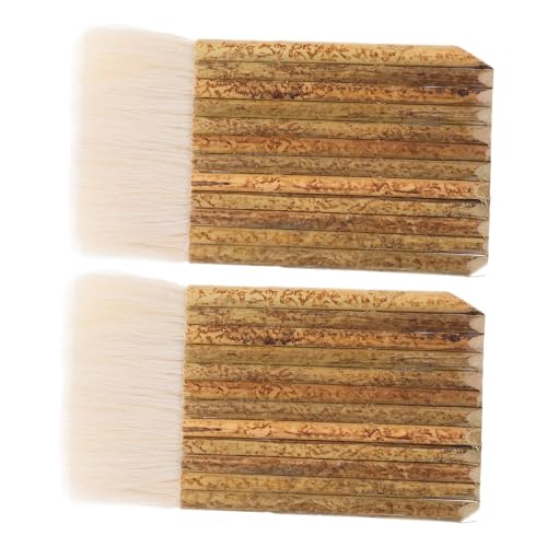 Angoily 2 Stück Bambus Hake Pinsel Weichhaar Pinsel für Aquarell Keramikmalerei Klebearbeiten und Stärken für Kreative Projekte und Gemeinsame Malerlebnisse