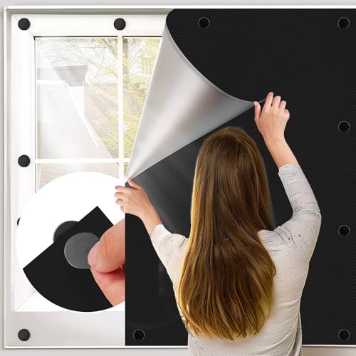 BKSAI Fenster Verdunkelung Magnetisch 100X145CM Verdunklungsstoff Verdunkelungsrollo Magnetverschluss ohne Bohren Dachfenster Sonnenschutz Verdunklung Abnehmbar für Urlaub Innen Dachschräge Fenster