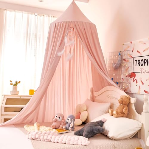 JoiyeScent Princess Decor Baldachin für Kinderbett, Rosa