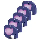 Doree 5er-Pack Kompatibles Etikettenband für Letratge LT-100H, LT-100T, LT-100T Plus, LT 200B, LT 2000, QX50 - Schwarz auf Klar, 16951 12267 S0721530, 12mm x 4m