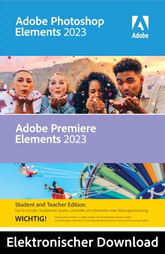 Adobe Photoshop Elements 2023 & Premiere Elements 2023 | Student Teacher | 1 Gerät | 1 Benutzer | Mac Aktivierungscode per Email