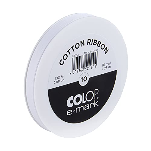 COLOP - COLOP e-mark (10mmx25m) Weiß Baumwolle Schleife Zubehörteil für Handy, Mobiltelefon Drucker - 1 Stück