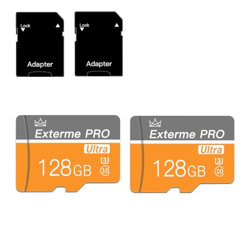 talebasic 128 GB Micro SD Card Class 10 Speicherkarte mit SD-Adapter, Fast Speed TF Card für Tablet/Handy/Kamera/Auto/Spielkonsole (2 Stück, 128 GB)
