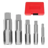 5 Stück BSP Rohrgewindebohrer Set, 1/8 Zoll, 1/4 Zoll, 3/8 Zoll, 1/2 Zoll, 3/4 Zoll BSP Gewindebohrer Set mit Aufbewahrungsbox Kohlenstoffstahl Handgewindebohrer Set für genaue Gewinde