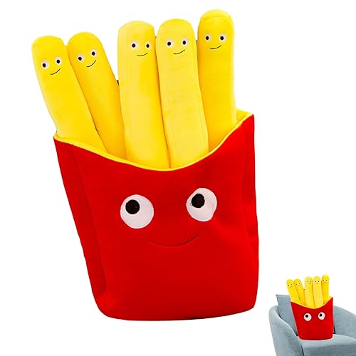 Wedhapy Plüschtier Kuscheltiere 11,8 Zoll lustige Pommes Frites weiches lustiges Stofftier Cartoon Simulation Pommes Frites Kissen Plüschtiere Spielzeug Festival Dekoration für Sofakissen