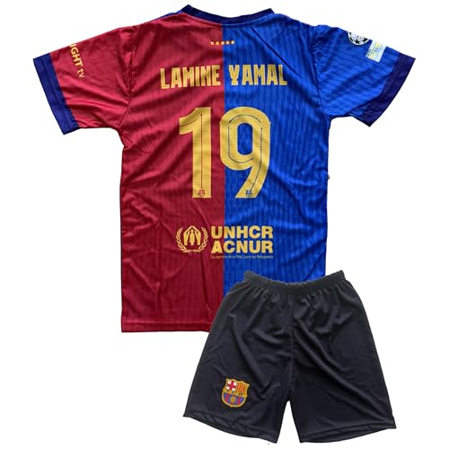 IHIMI Yamal #19 Trikot Set Kinder – Inspiriert vom Heimstil 2024/25 – Trikot & Shorts für Jungen – Fußball Trainingsanzug – kompatibel mit Yamal-Fans – Größen 128