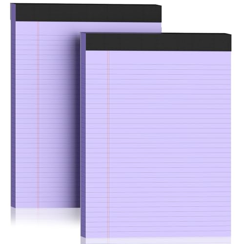 Notizblöcke, 21,6 x 27,9 cm, liniert, 21,6 x 27,9 cm, liniertes Papier, Spanplattenrückseite, Notizblock mit mikroperforiertem Notizpapier, für Büro- und Schulbedarf, 50 Blatt/Block, 2 Stück