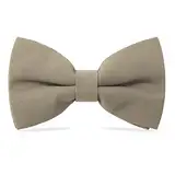 WELROG Klassische gebundene Fliege Kids & Men’Formal Solid Tuxedo Gabardine Einstellbare Fliege Krawatte für Erwachsene & Kinder für Hochzeitsfeier Ausgefallene Plain Bowties （Khaki）