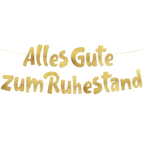 Lustige Banner, Glitzerbanner Alles Gute zum Ruhestand, Partyzubehör zum Renteneintritt