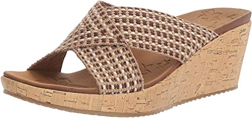 Skechers Damen Beverlee Delighted Keilsandale, Natürlich, 39 EU