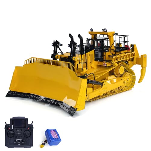 wheelfun 1/14 RC Hydraulic Metal Bulldozer D11T PL18EV Remote Controller Planierraupen Motor Servo Smoke Sound Light ESC System LESU Baufahrzeug