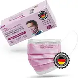 Charlemain 50x OP Masken, Made in Germany, EN 14683 Typ IIR, Medizinischer Mund-Nasen-Schutz, BFE >99,9% 3-lagig, Latexfrei, MNS, Einweg-Gesichtsmasken - Rosa