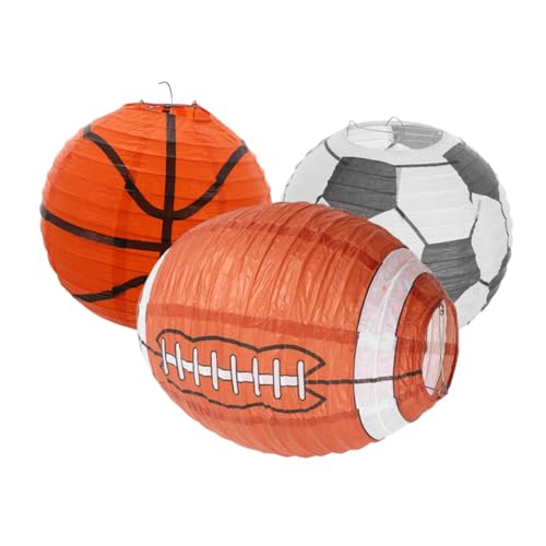 Abaodam 3pcs Sportpapier Laternen Party Dekorationen Fußball Fußball Basketballpapier Laternen Mittelstücke Für Themenveranstaltungen Geburtstagsfeierlichkeiten