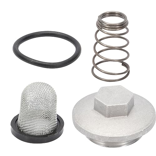 Konuooer Motorölablasskappe Oil Drain Plug Set für Motorroller, O-Ringe + Filter + Feder für 50-150cc GY6 Baotian Benzhou Znen Taotao Motorrad Set Zubehör