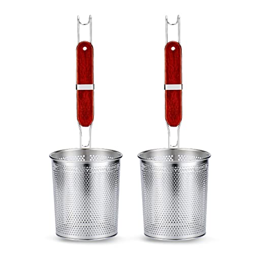 Nudelsieb aus mikroperforiertem Edelstahl, für Lebensmittel, Knödel, Tiefe Küche, 2 Stück (Sieb, 13 cm)