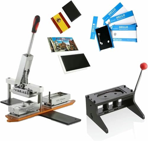 Fotomagnetmaschine, DIY-Kühlschrankmagnet-Herstellungsset mit Papierschneider + 100-teiliger Komponenten-Kühlschrankmagnet, zum Dekorieren von Kühlschränken, Werbegeschenkherstellung