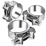 Gelenkbolzenschelle Edelstahl 48-51mm Spannbackenschellen 3 Stück Auspuffrohr Klemme Bandbreite 22mm Auspuffrohr Motorrad Auspuff Schellen für Nutzen am Auspuff Schlauch Wasserrohr Befestigung