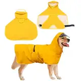 Esshogo Regenmantel für Hunde, gelb, wasserdicht für Hunde, wasserdichte Jacke für Hunde, Regenmantel, Regenmantel für Hunde, geeignet für große Hunde, Medium, 7XL