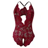 Sexy Body Dessous Damen Babydoll Offener Schritt Sheer Spitze Erotische Negligee Lingerie Babydoll Unterwäsche Nachtwäsche Große Größen Durchsichtige Unterwäsche Body Lingerie Babydoll