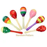 WSNDM 1 Paar Rasseln aus Holz, Rasseln Percussion Musical Zubehör, Maracas Eierschale Shaker Sand Hammer, Musik Instrument für Babys, für Kinder, Partys und Schulen (Zufällige Farbe)