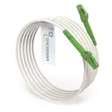 EMSECKO LC/APC 8° zu LC/APC 8° Stecker, 5M OS2 Simplex 3.0mm LWL Glasfaser-Kabel, 9/125μm Patchkabel LSZH, FTTH Lichtwellenleiter, Weiß