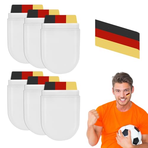 XPJBKC 6 Stück Deutschland Schminkstift EM, Mini Gesichtsfarben Set für Olympische Spiele, EM Fanartikel, FußBall Schminke Schminkstift für Europameisterschaft 2024