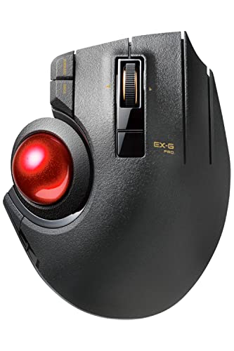 ELECOM Trackball Maus Kabellos, Ergonomische Maus, 3 Geräteanschluss, Kabelgebunden (USB), Bluetooth, Track Ball Maus, Daumensteuerung, Kompatibel für PC, Laptop, Mac, Windows, macOS, EX-G Pro