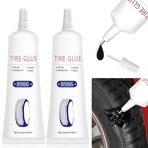 SPINNE LUCAS 120ml Reifenkleber, Gummikleber, Reifenreparaturset, Felgen Reparaturset, Autoreifen Reparaturset, Reifendichtmittel für Auto/Motorrad/Fahrrad, Repariert Schnell Reifenrisse, Löcher