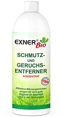 Exner Bio Geruchsentferner & Fleckenentferner - Mit Mikroorganismen gegen Flecken und Gerüche - für Haustiere, Haushalt und Ihr Auto, 100% natürlich & schonend - 1 Liter Konzentrat