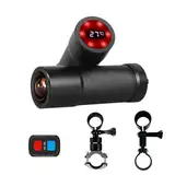 VSYSTO 2K Ultra High Resolution Fahrradkamera with Temperature Display Taillight,170° Weitwinkel Nachtsicht Fahrrad Dashcam Aufladen Während der Aufnahme Wasserdicht Motorrad Action Cam (K5X-LED)