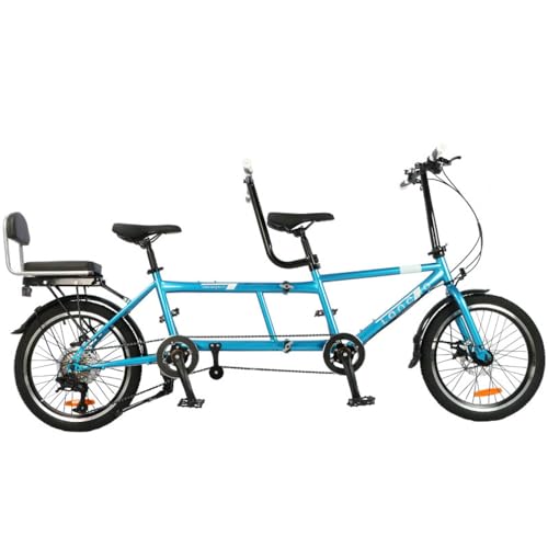 RoPox Tandemfahrrad - City Tandem Faltrad, Faltbares Tandem Adult Beach Cruiser Fahrrad Einstellbar 7 Geschwindigkeiten,TandemFahrradTrekkingfahrrad Damen und Herren