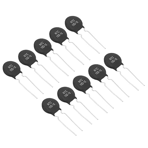 PATIKIL NTC Thermistoren Widerstände 10Stk 10 Ohm NTC10D-15 Hochempfindlicher Strombegrenzer Temperatursensor für Messung Temperatur Schwarz