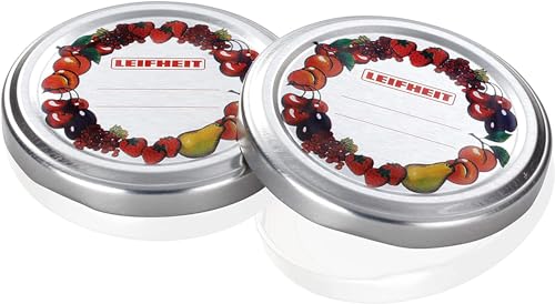Leifheit Ersatzdeckel 10er-Set, für Glasmündungen Ø 66mm, passend für Leifheit Sturzglas 167ml Art. Nr. 3176, Leifheit Sechkantglas 314ml Art. Nr. 3210, Leifheit Confitüre-Glas 0,25 L Art. Nr. 36003