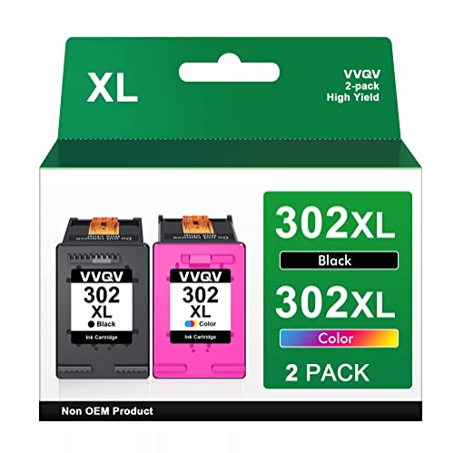 VVQV 302 XL Druckerpatronen Multipack 302XL Ersatz für HP 302 Druckerpatronen Schwarz und Farbe für HP Envy 4525 4520 4522 4523 4524 Officejet 3830 3831 3833 Deskjet 3630 3636 3638 1110