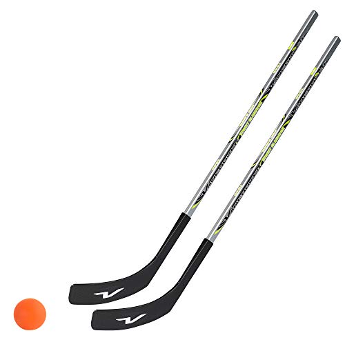 Unbekannt 2 x Vancouver Streethockeyschläger 100 cm, Kids Plus 1 Hockey-Ball (2 x Linksschuss)