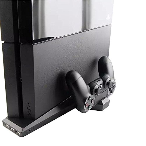 OSTENT 7 in 1 Ladegerät Lüfter Kühler Stand Dock Erweitern USB Hub Kompatibel für Sony PS4 Konsole