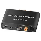 DUBEI ARC HDMI-kompatibler Audio-Extractor, DAC-Konverter, HDMI-kompatibel, optischer SPDIF 5.1 und 3,5 mm Stereo-Audio-Splitter-Adapter