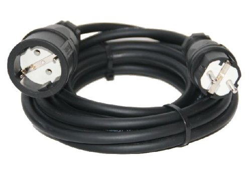 ETF Verlängerungskabel Stromkabel H07RN-F 5m 3x2,5mm² Verlängerung IP44 NEU Gummikabel Kabel, schwarz