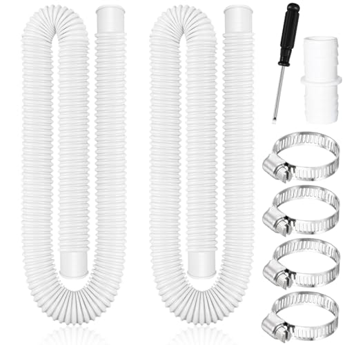 Poolschlauch 32mm,2 Stück 1.5M Schwimmbadschlauch Ersatzschlauch,4 Stück Sicherungsclip Und 1 Stück Schlauchverbinder,Hochwertiger Pool Schlauch,Poolfilterschlauch,für Filterpumpe Und Schwimmbad