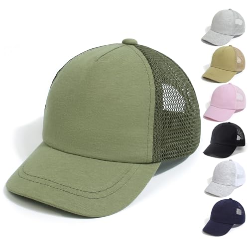 QIYIENDIAN Baby Kleinkind Baseballkappen einstellbar Sonne Hüte Dinosaurier Feste Farbe Hut Kinder Jungen Mädchen(Army Green,1-3Years)