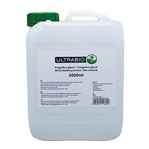 Ultrabio Propylenglykol E1520 PG 99,7% Reinheit Pharma-Qualität USP-zertifiziert 5000 ml