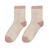 Damen Handtuchsocken Koralle Fleece Winter Warm verdickte Mid Tube Socken Schlafsocken Schwarze Socken Damen (Beige, One Size)