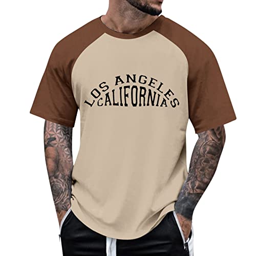 T-Shirt Herren Sommer Rundhals-Ausschnitt, Regular Fit Herren-T-Shirt Baumwolle, Basic Männer T-Shirt Kurzarm, Mens T-Shirt Stretch T-Shirt Herren Blau Rundhals T-Shirts FüR Herren V-Ausschnitt Basic